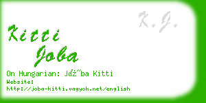 kitti joba business card